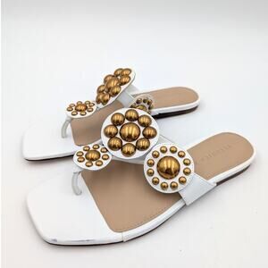 Veronica Beard Minari Beaded Circle Thong Sandals Women's Size US6M EU37
